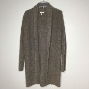 Joie Taupe Fuzzy Open-Front Cardigan